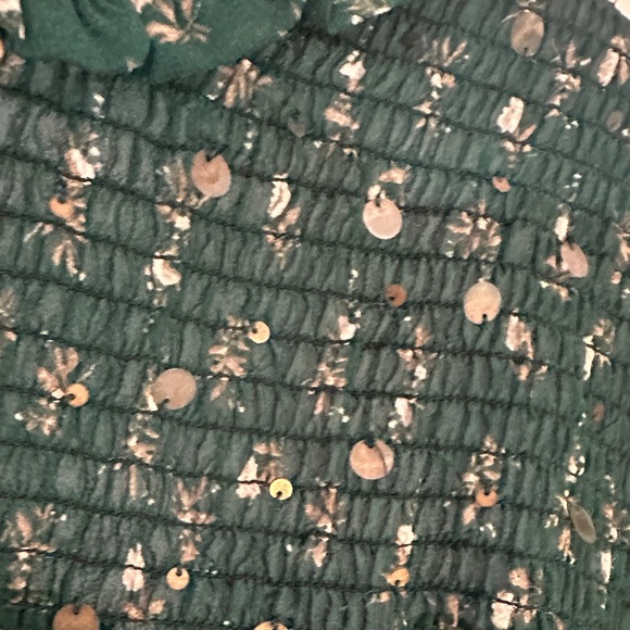 Zara Dark Green Floral Blouse - Picture 4 of 5